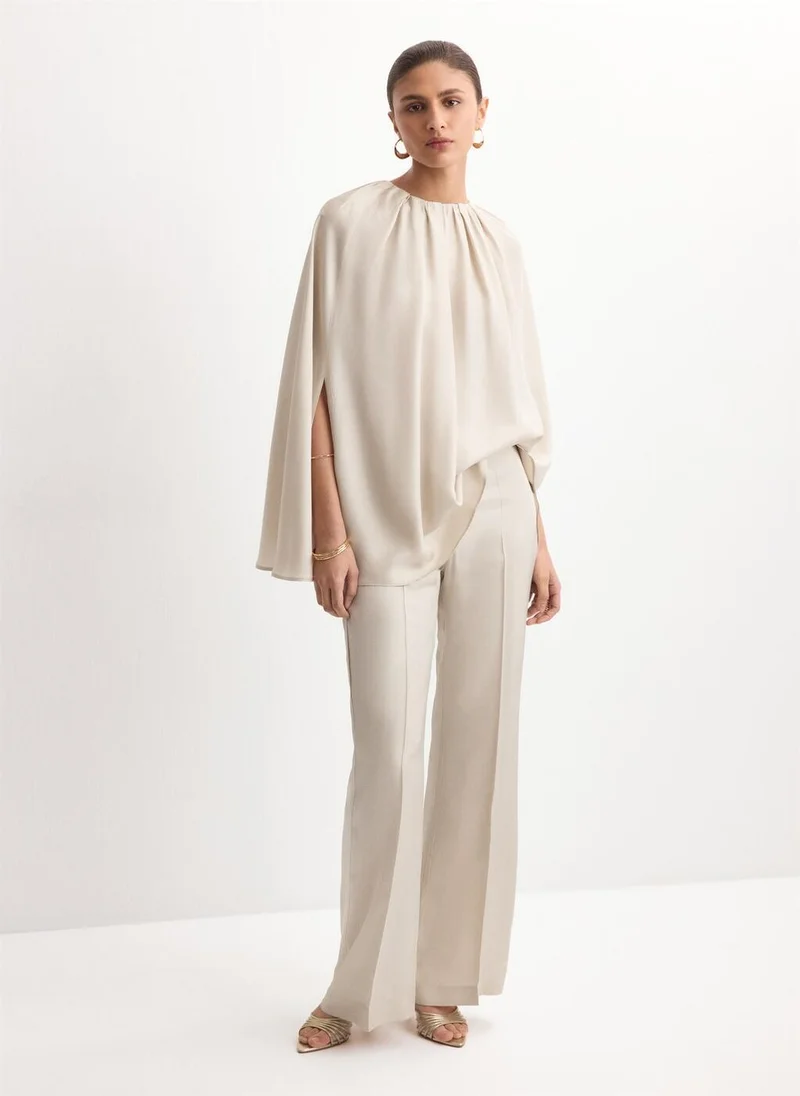 مانجو Blouse with slits and ruched neckline
